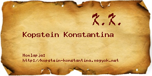 Kopstein Konstantina névjegykártya
